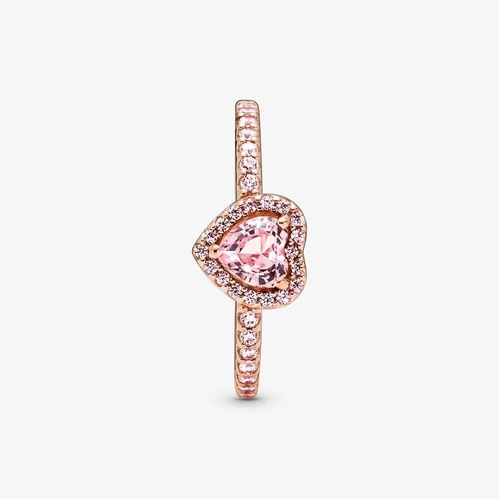 Anello Cuore in Rilievo Rosa - 188421C04