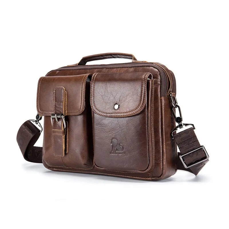 Bolsa Masculina de Couro Legítimo Estilo Mensageiro