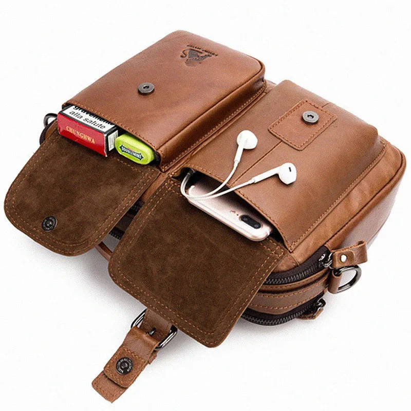 Bolsa Masculina de Couro Legítimo Estilo Mensageiro