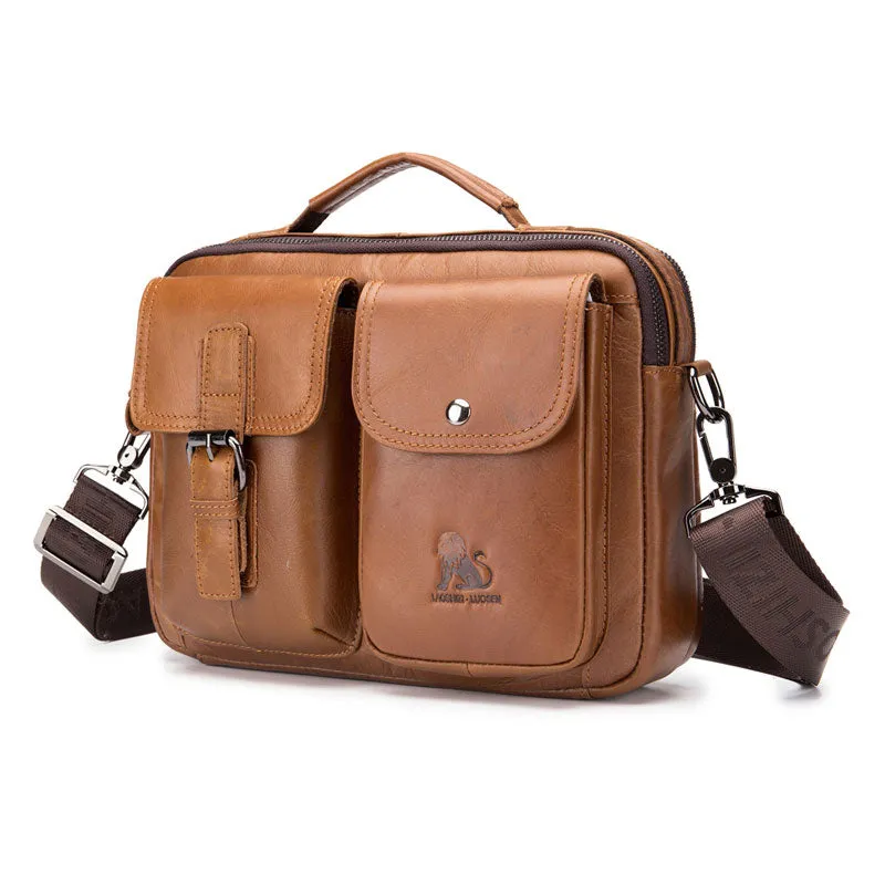 Bolsa Masculina de Couro Legítimo Estilo Mensageiro