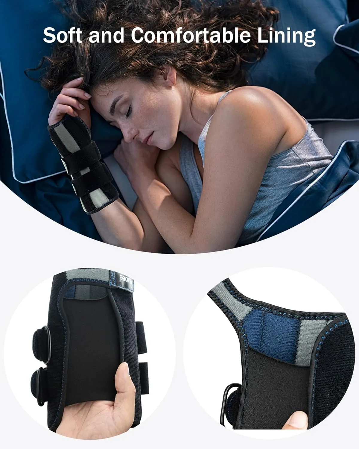 Carpal Tunnel Wrist Brace with Splints, Adjustable Thumb Hole Night Wrist Support Brace for Sprained, Tendonitis, Arthritis Pain Relief, Men and Women, Right Hand