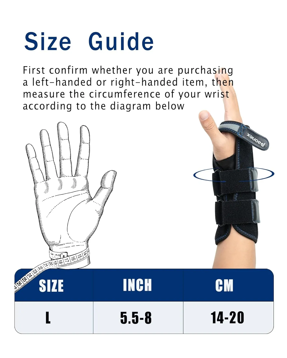 Carpal Tunnel Wrist Brace with Splints, Adjustable Thumb Hole Night Wrist Support Brace for Sprained, Tendonitis, Arthritis Pain Relief, Men and Women, Right Hand