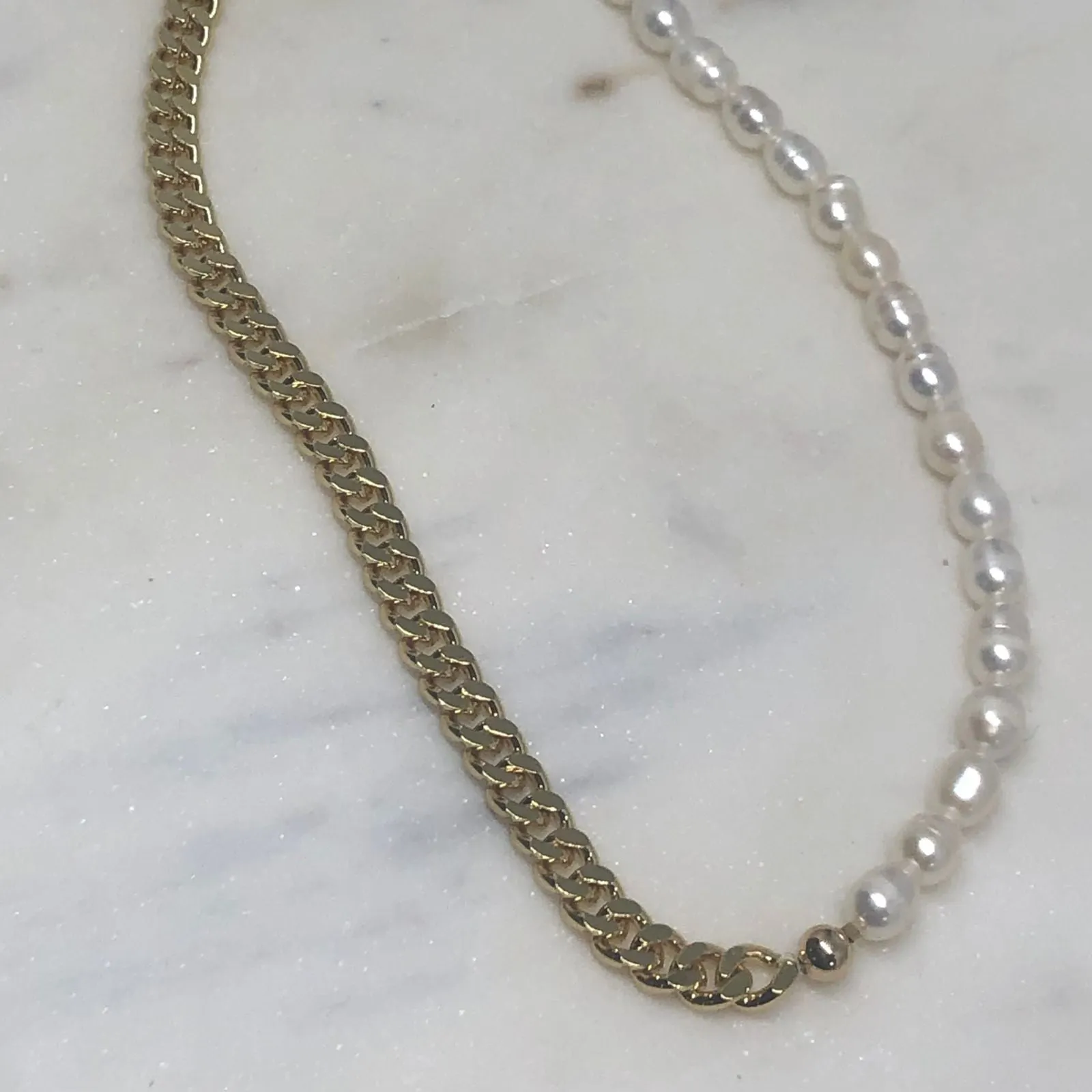 Collar Duo Perla y Cadena