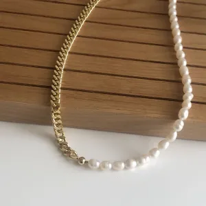 Collar Duo Perla y Cadena