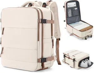 coowoz Travel Backpack Carry On for Women Man Gym Backpacks with Laptop Compartment Mochila de Viaje Teacher Personal Item Backpack Rucksack Airplane Accessories Must Haves Beige Brown