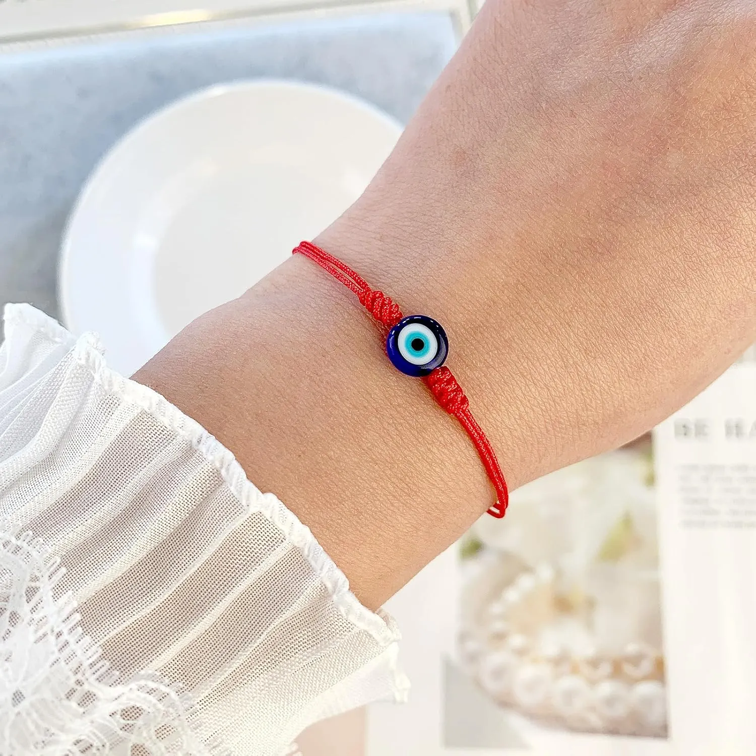Evil Eye Anklet Bracelets for Women Red String Rope Knot Strand Bracelet mal de ojo Protection Jewelry (evileye bracelet anklets bulk)