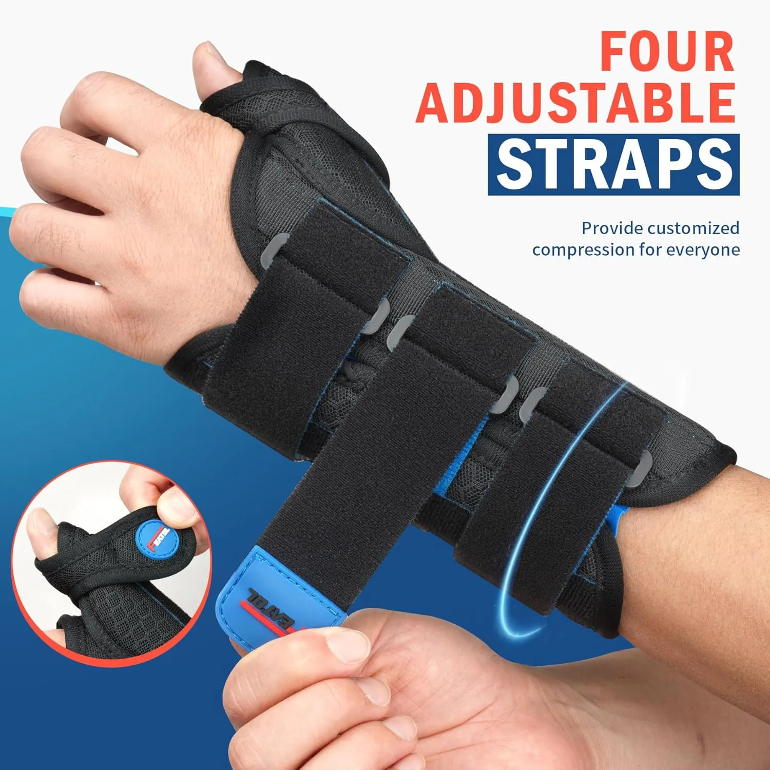 FEATOL 2 Pack Wrist Brace with Thumb Spica Splint for De Quervain's Tenosynovitis, Carpal Tunnel, Tendonitis, Arthritis-Thumb Brace for Pain Relief-Left Right Hand-Large/Extra Large