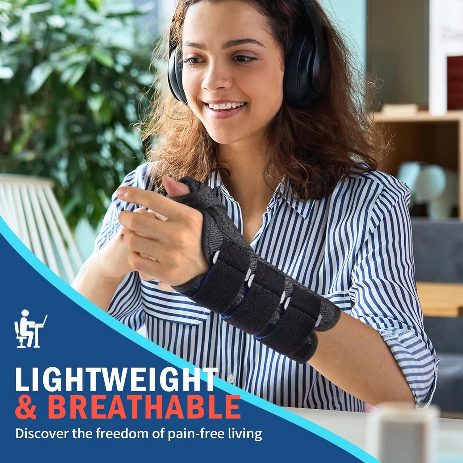 FEATOL 2 Pack Wrist Brace with Thumb Spica Splint for De Quervain's Tenosynovitis, Carpal Tunnel, Tendonitis, Arthritis-Thumb Brace for Pain Relief-Left Right Hand-Large/Extra Large