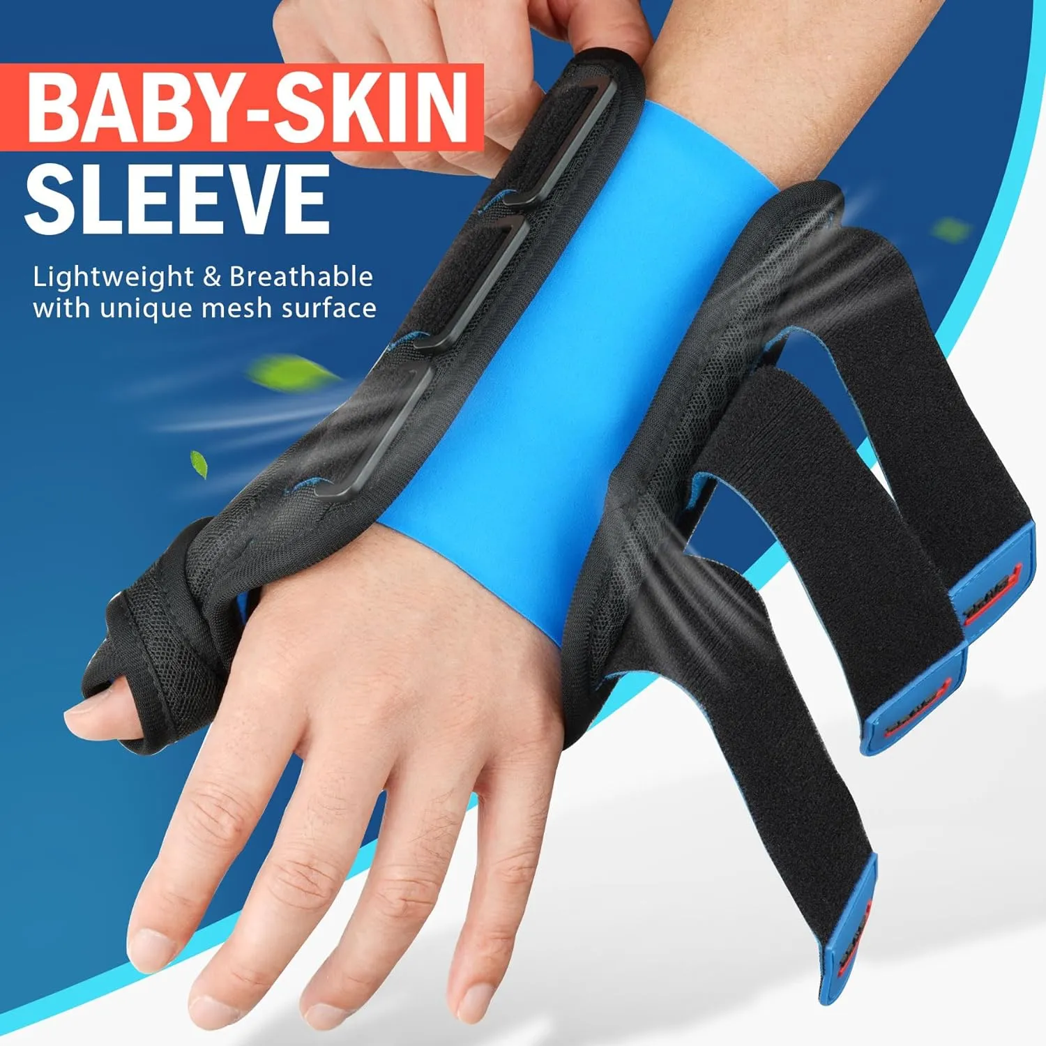 FEATOL 2 Pack Wrist Brace with Thumb Spica Splint for De Quervain's Tenosynovitis, Carpal Tunnel, Tendonitis, Arthritis-Thumb Brace for Pain Relief-Left Right Hand-Large/Extra Large
