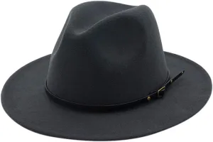 Fedora Hats for Men Women Wide Brim Fedora Panama Hat Men's Dress Hats with Belt Buckle Dress Hats for Men