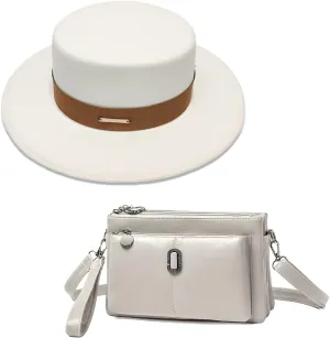 Fedora Hats for WomenWide Brim Fedora Hats for WomenUniform Women Fedora Hat and Bag Combination