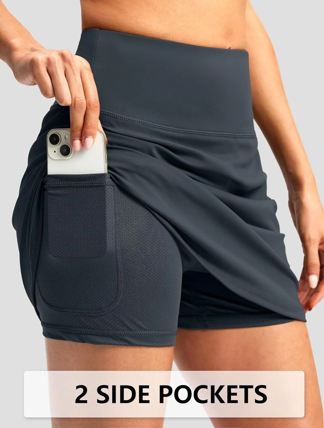 G Gradual Skorts for Woman Golf Skirt High Waisted with 2 Inner Pockets Built-in Shorts Stretchy for Tennis Summer Casual