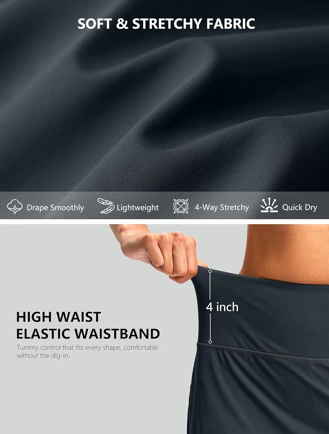 G Gradual Skorts for Woman Golf Skirt High Waisted with 2 Inner Pockets Built-in Shorts Stretchy for Tennis Summer Casual