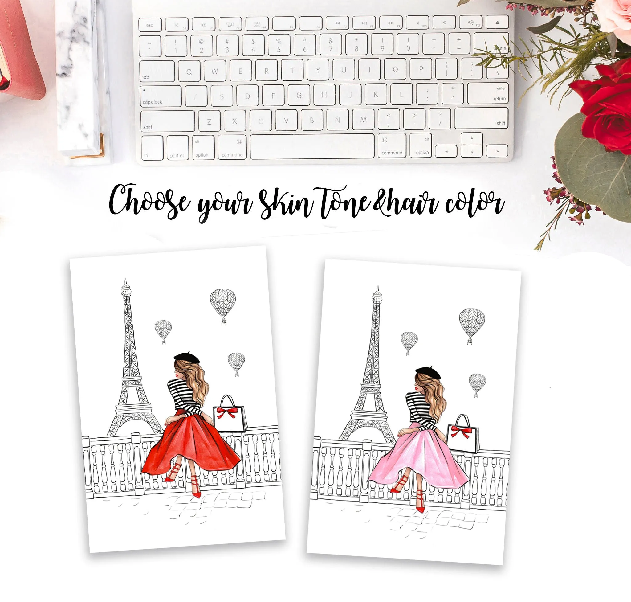 Girl in Paris art print fashion illustration
