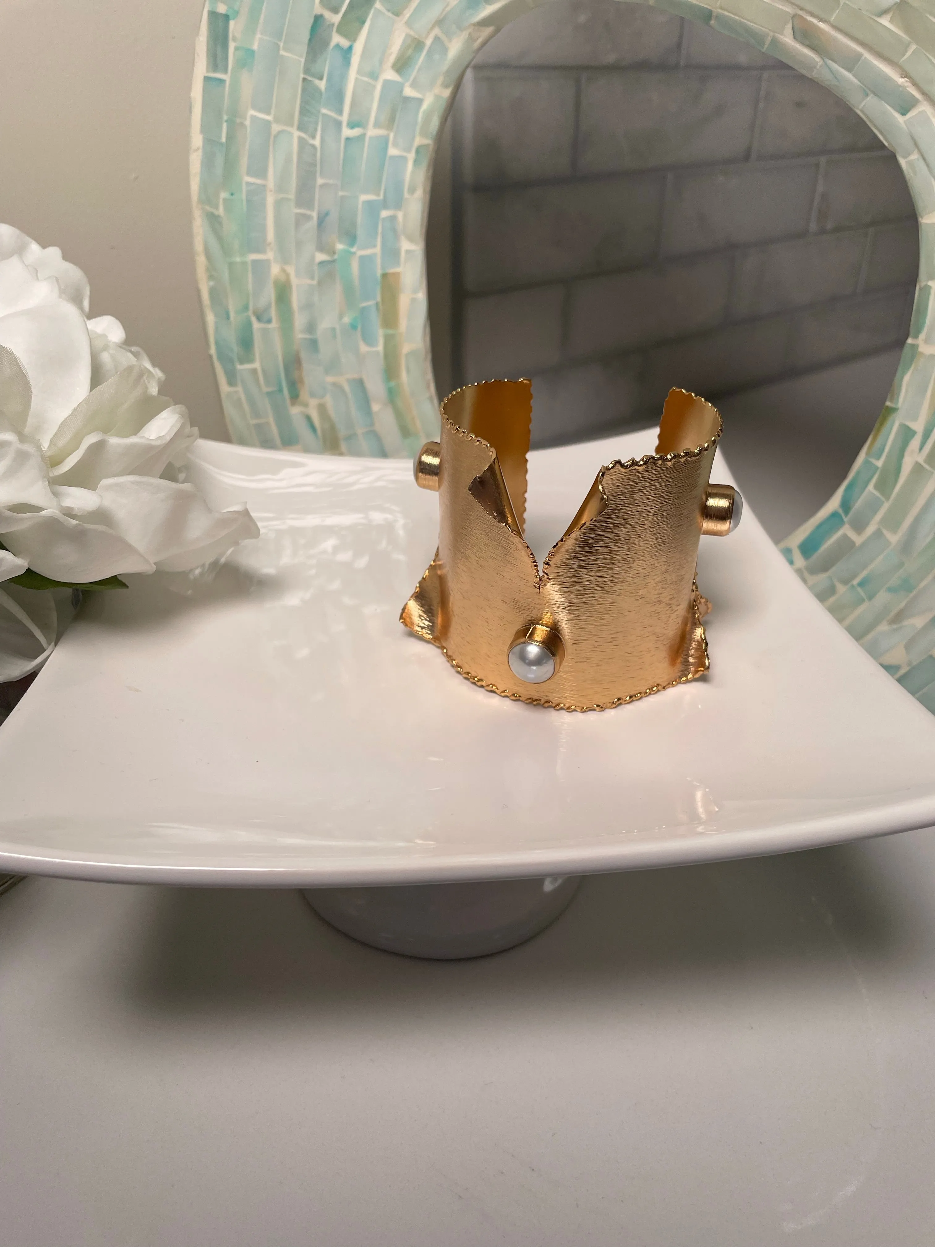 Lale Gold & Pearl CUFF (Ring Also available)