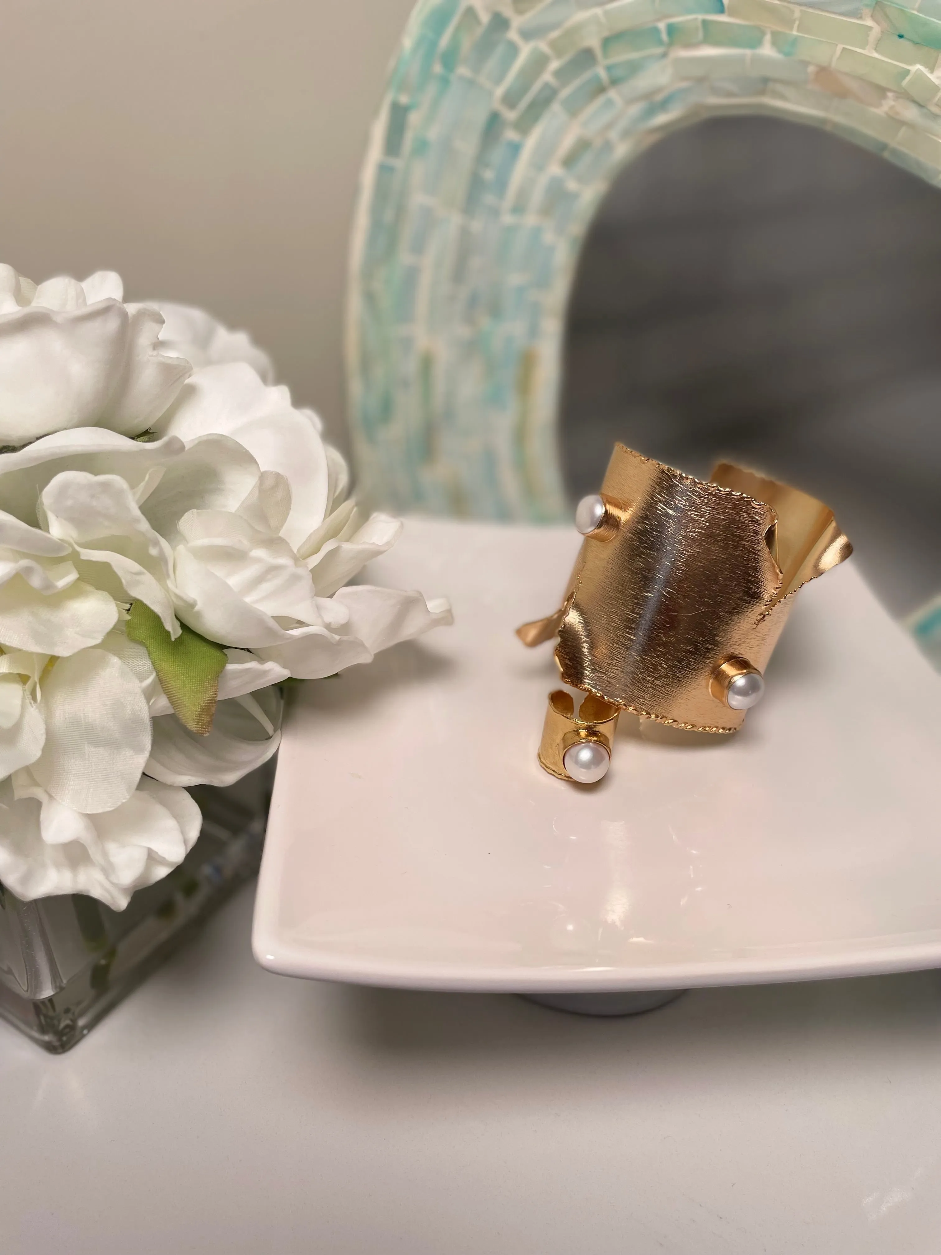 Lale Gold & Pearl CUFF (Ring Also available)