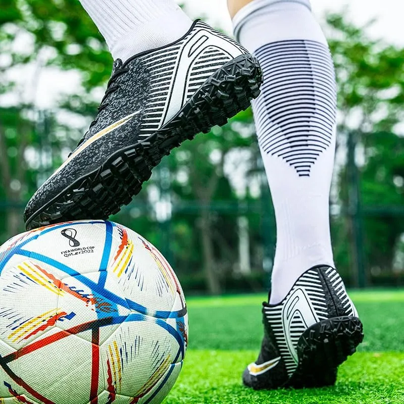 Men's Womens Soccer Shoes Football Cleats High-Tops Lace-Up Non-Slip Spikes Outdoor AG/FG Baseball Lacrosse Rugby Combat Boots