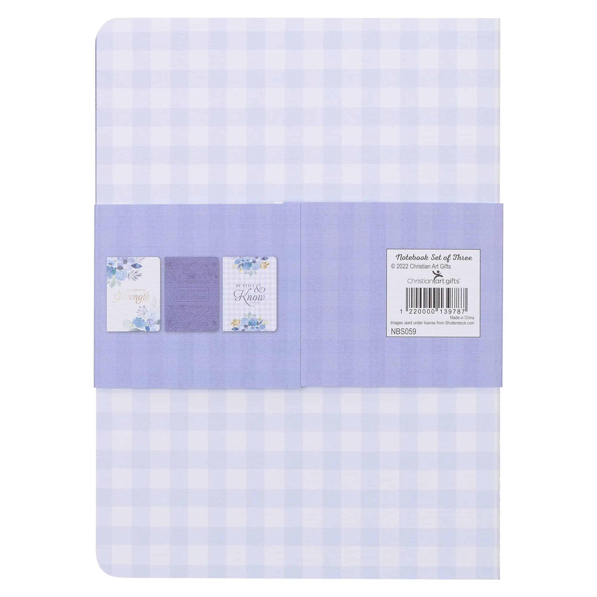 STRENGTH BLUE FLORAL LARGE NOTEBOOK SET- PSALM 28:7