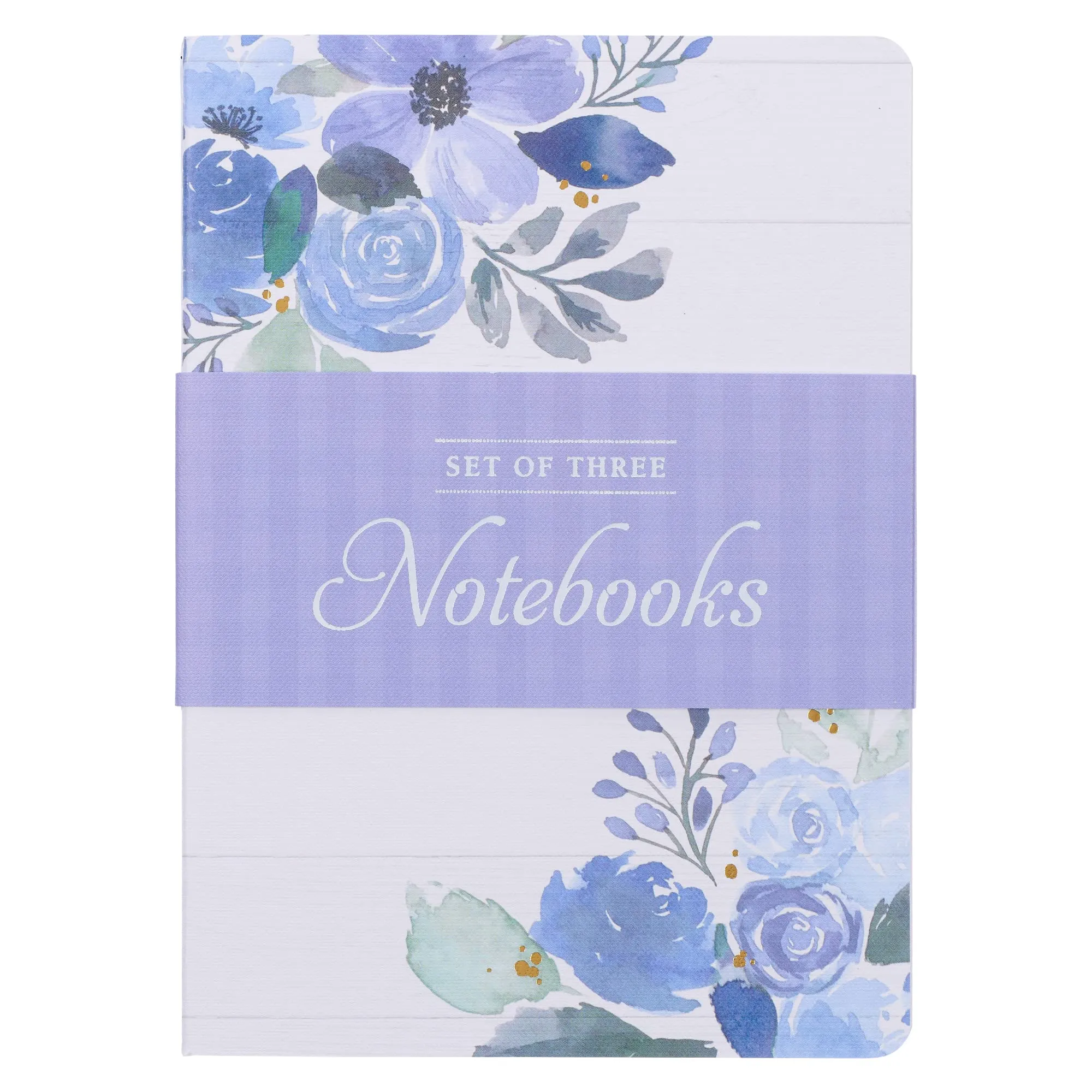 STRENGTH BLUE FLORAL LARGE NOTEBOOK SET- PSALM 28:7