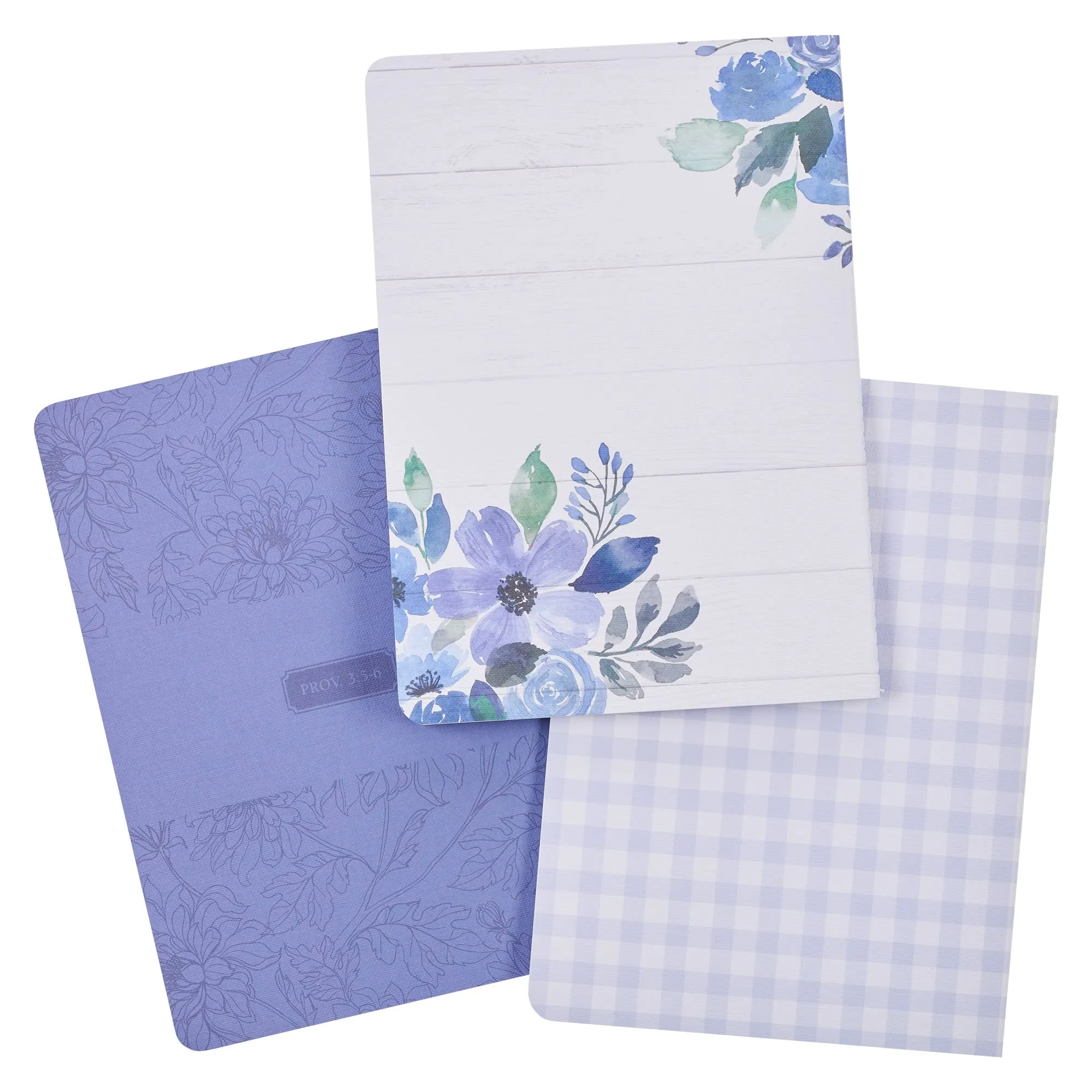 STRENGTH BLUE FLORAL LARGE NOTEBOOK SET- PSALM 28:7
