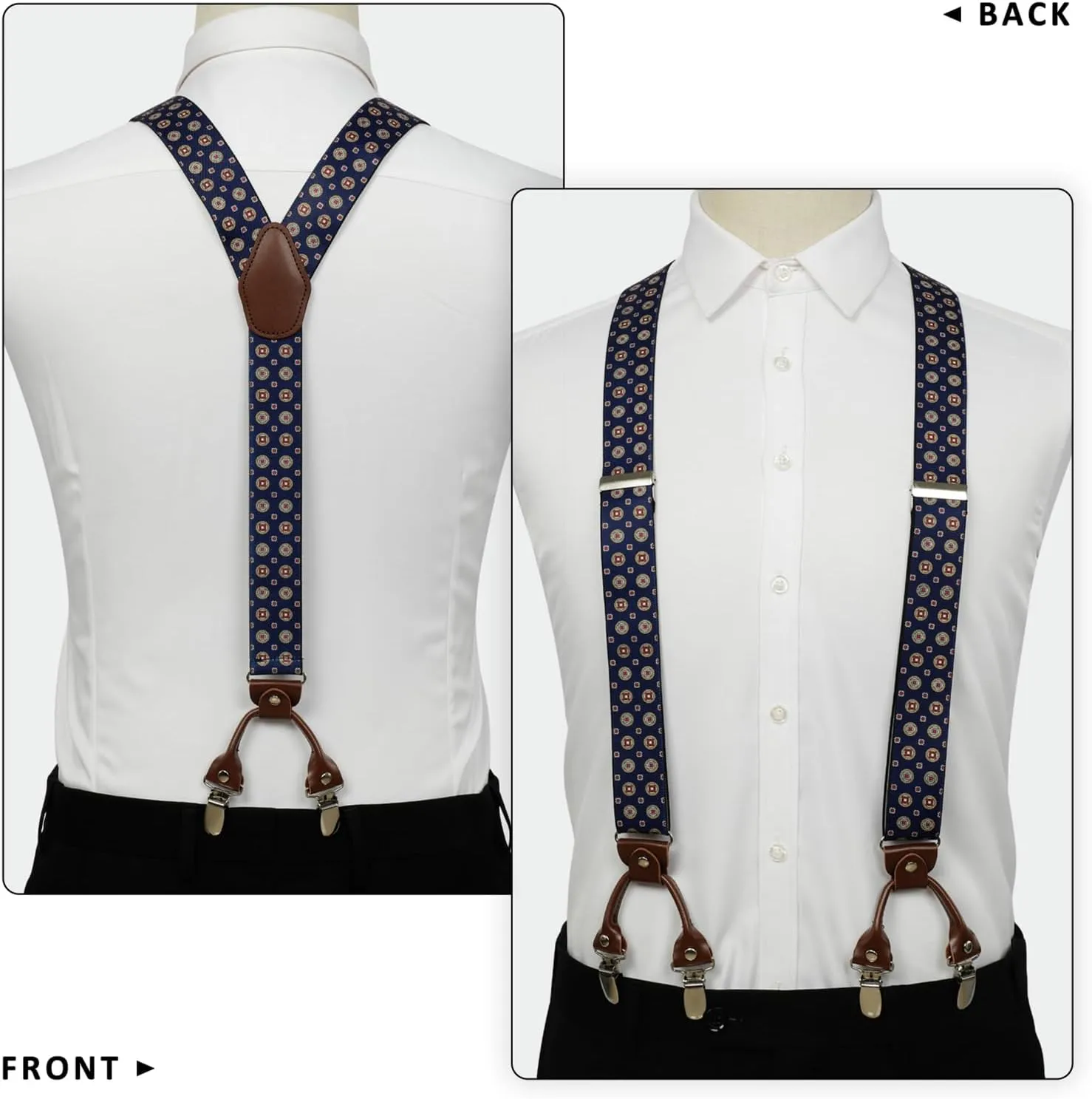 Suspenders for Men with Strong Clips, 1.4 Inches Wide Heavy Duty Men's Suspenders Y-Back for Work Jeans
