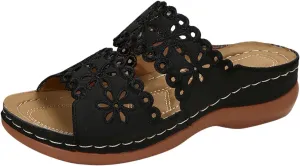 Walking Sandals for Women Open Toe Slip On Wedge Slides Arch Support Orthopedic Sandal Memory Foam Platform Shoes