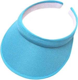 Womens Summer Golf Open Top Round Brim Hats Tennis Running Sport Sun Visor Top Level Cotton Twill Ball Adjustable Cap